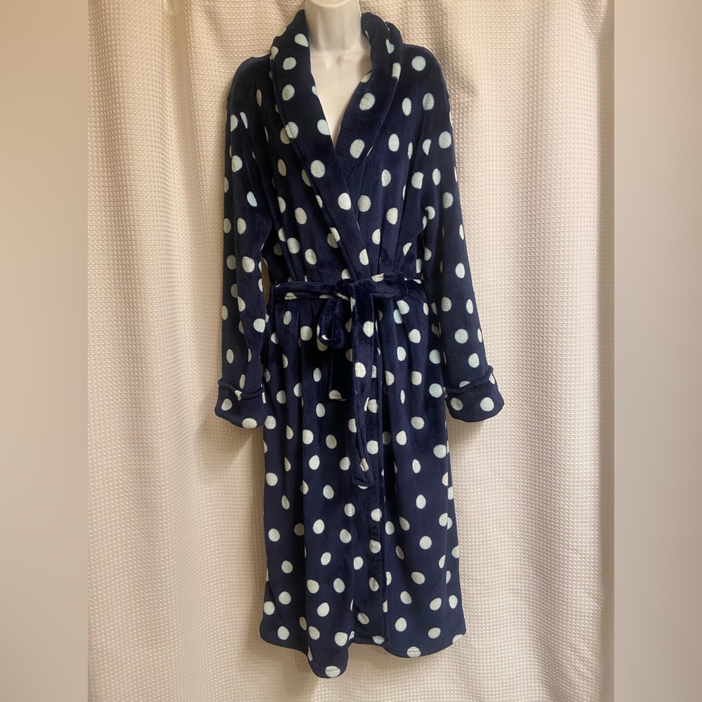 Secret Treasures Blue Polka dot long robe size 3X